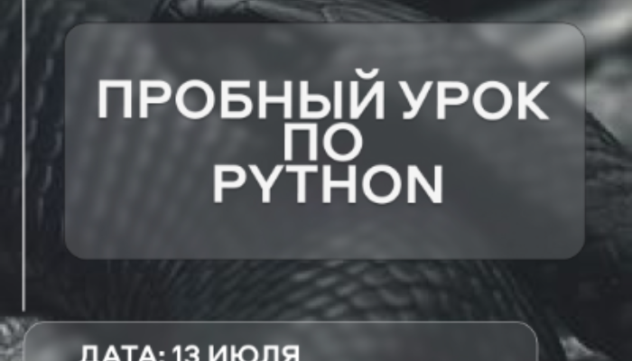 Бесплатный Пробный  урок по Python